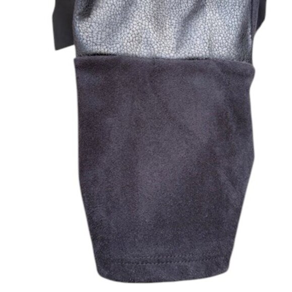 ME Made in France Mix Fabric Faux Suede/Leather Open Front Cardigan T3/US L NWOT - Picture 8 of 14